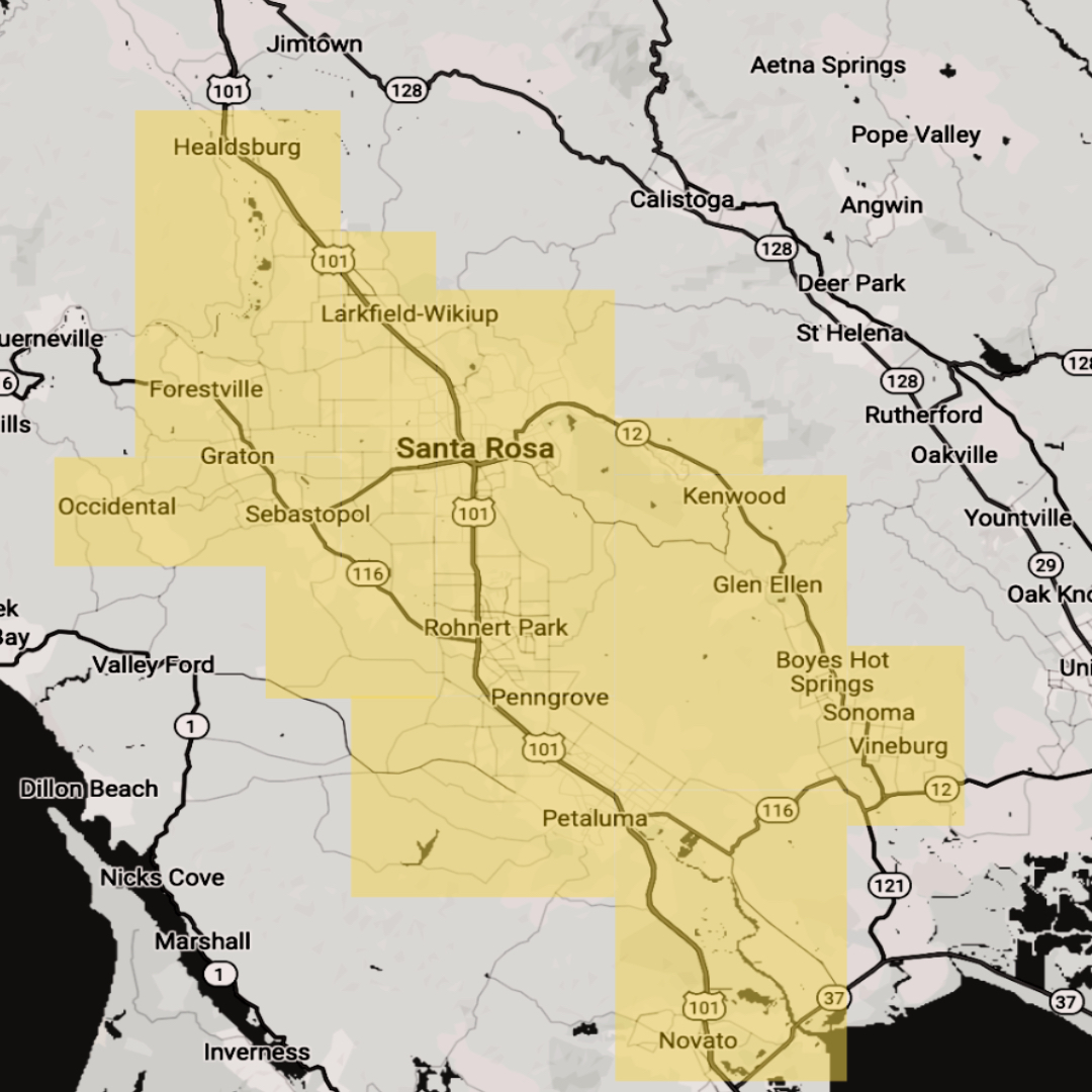 Mapa de área de servicio